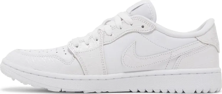 Air Jordan 1 Low Golf White Crocodile Cleats, white