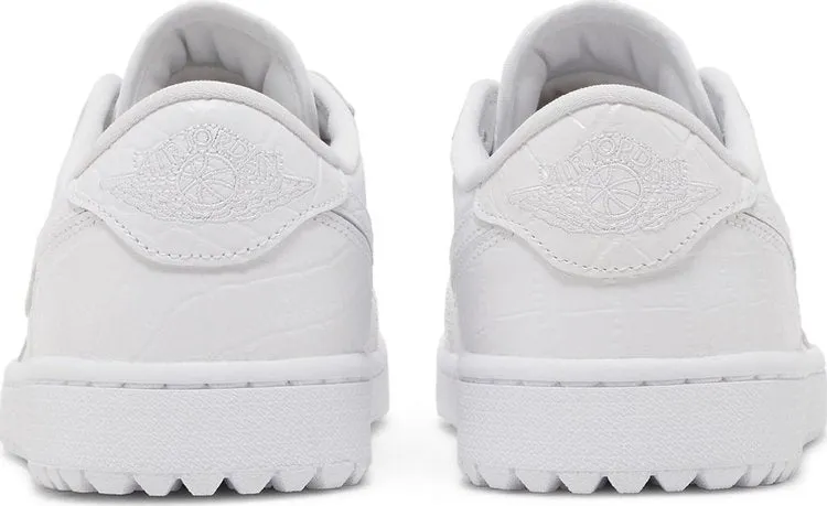 Air Jordan 1 Low Golf White Crocodile Cleats, white