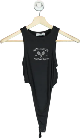 Bershka Black New Jersey Royal Tennis Club USA Bodysuit UK S