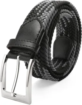FAIRWIN Elastic Braided Stretch Mens Golf Casual Jeans Belts Woven 1 3/8" Nylon Work Belts for Men Pants Shorts