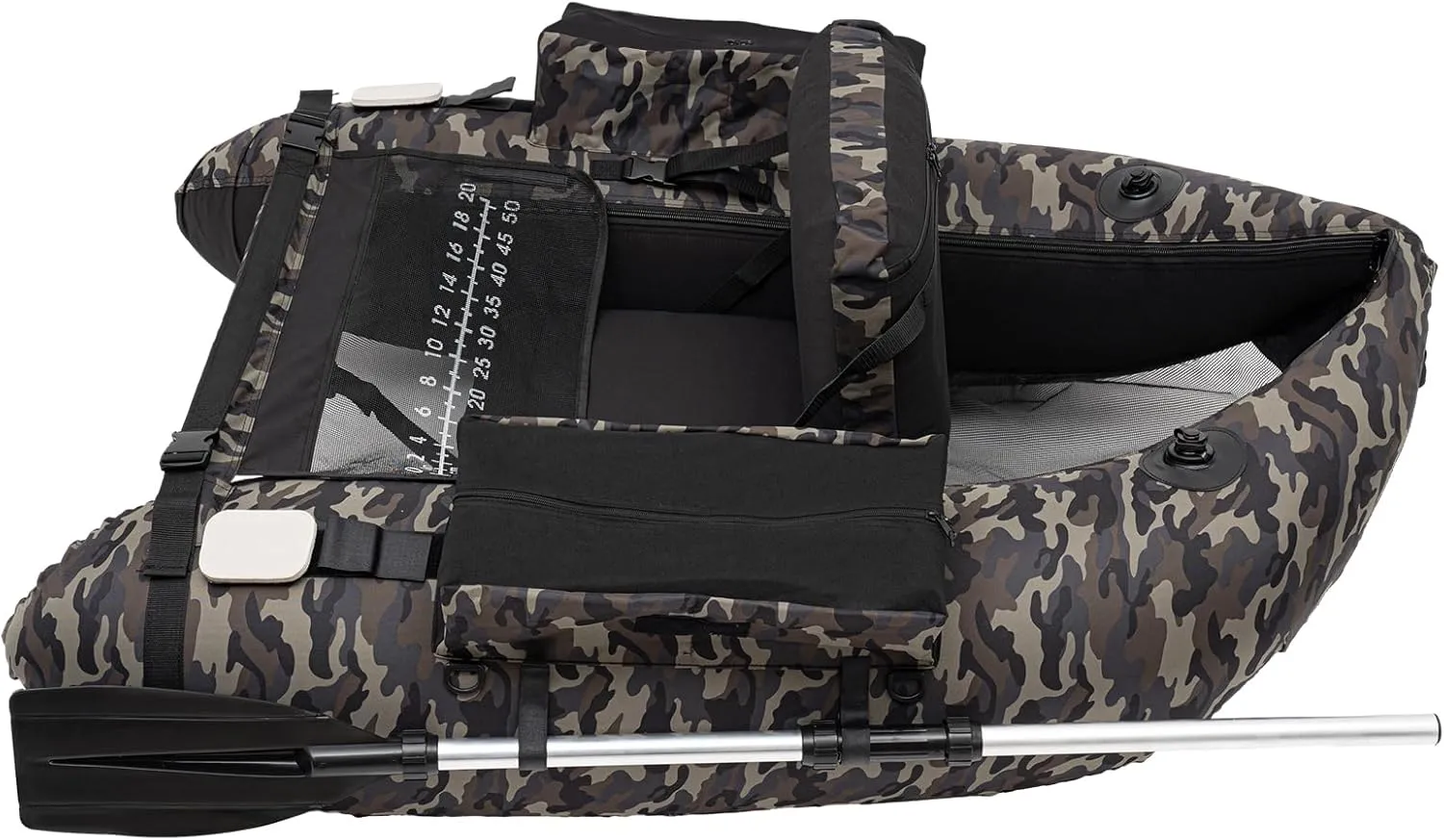 Inflatable Boat, Inflatable Fishing Boat, Portable Boat Raft Kayak with Accessories Pole Holders Cushions Grab Line Outdoor Fishing Boat for Adults, Kids Outdoor Fishing Boat (Camouflage)