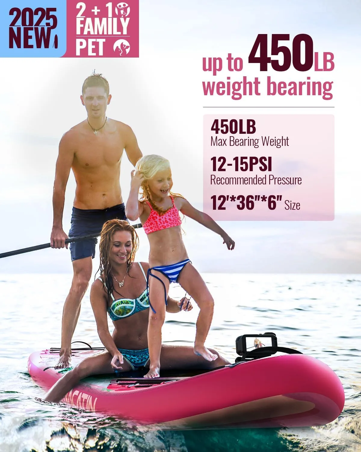 Inflatable Stand Up Paddle Board 12' with Kayak Seat & Dual Paddles  Premium SUP Board for Adults & Families Includes Kayak Conversion Kit, Pump, Leash & Accessories  Stable Wide Deck for Beginners
