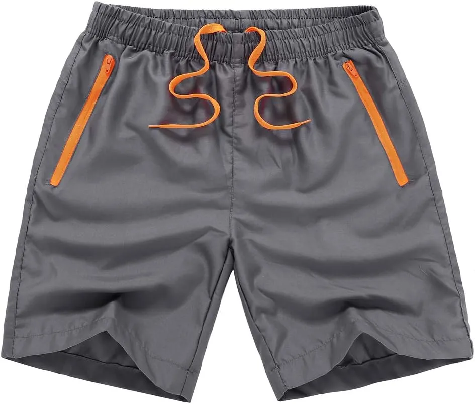 MADHERO Men Swim Trunks with Zipper Pockets Quick Dry Bathing Suits Mesh Lining