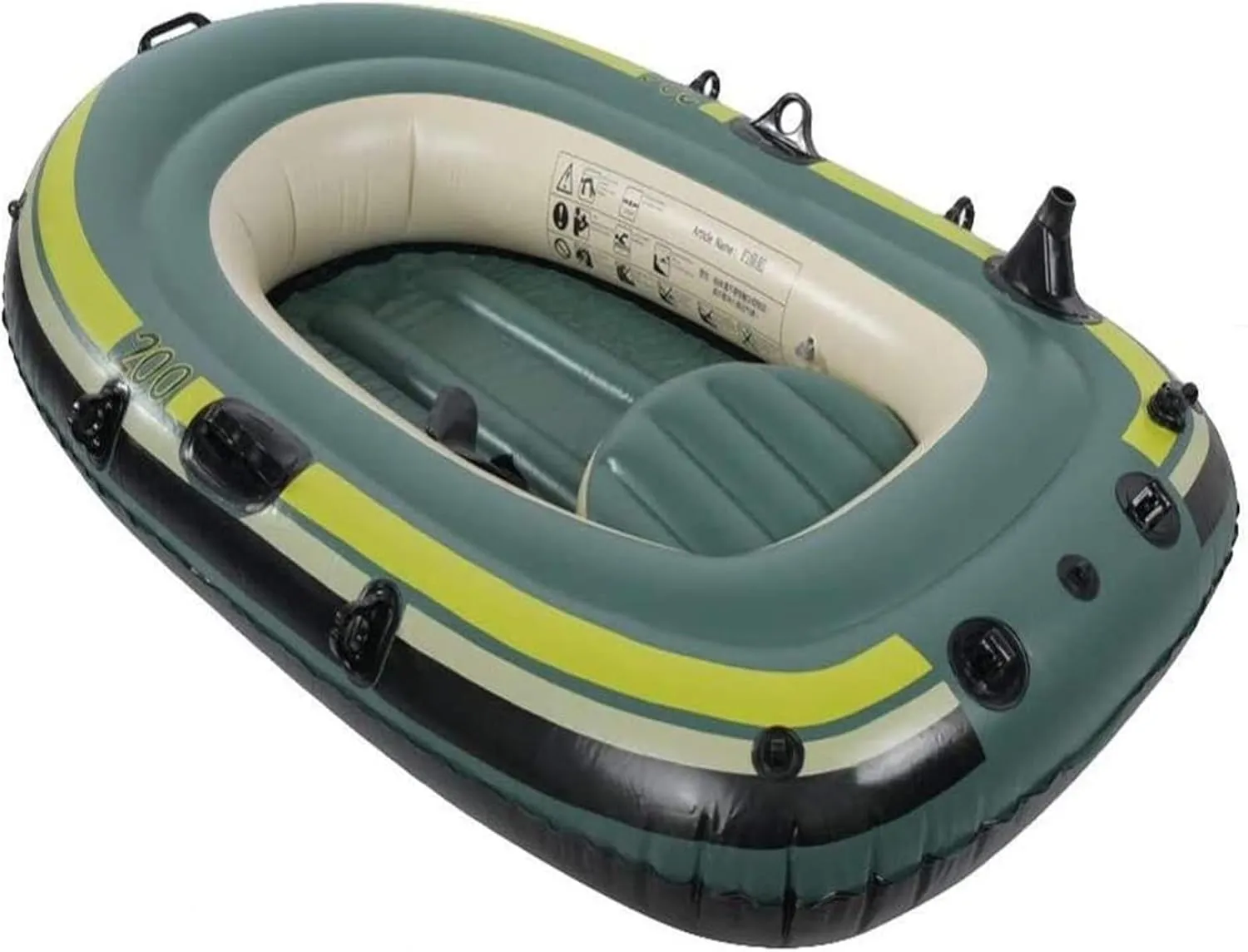 Outdoor Kayak Double Green Inflatable Kayak Plastic Boat Kayak Fishing Boat Inflatable Boat Outdoor Rubber Boat