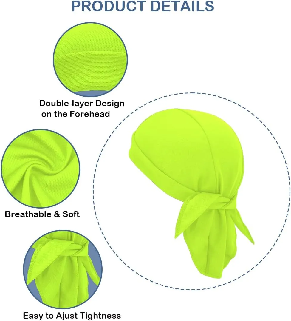 Sweat Wicking Do Rags Skull Caps, Cooling Hip Hop Hat, Beanie Durag Motorcycle Head Wrap Doo Rag Liner for Men Women