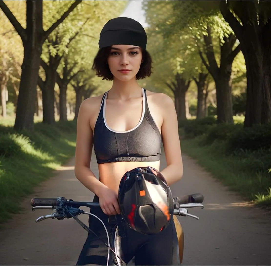 Sweat Wicking Do Rags Skull Caps, Cooling Hip Hop Hat, Beanie Durag Motorcycle Head Wrap Doo Rag Liner for Men Women